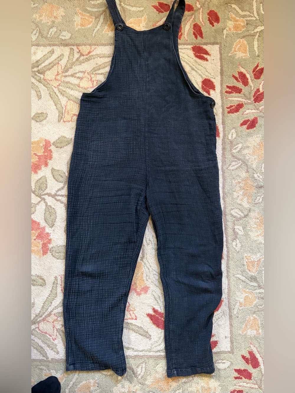 Fantastic Fawn black cotton gauze overalls size m/l